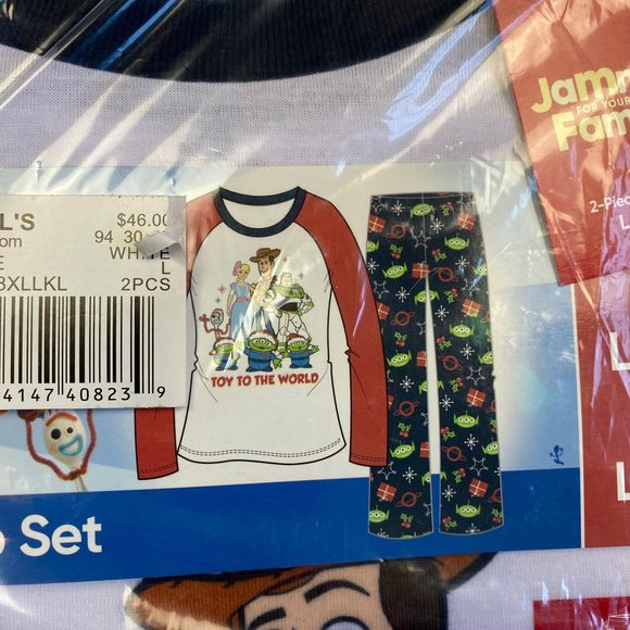 NEW CHRISTMAS woman's size large L Toy Story holiday morning pajamas pjs - Picture 5 of 10